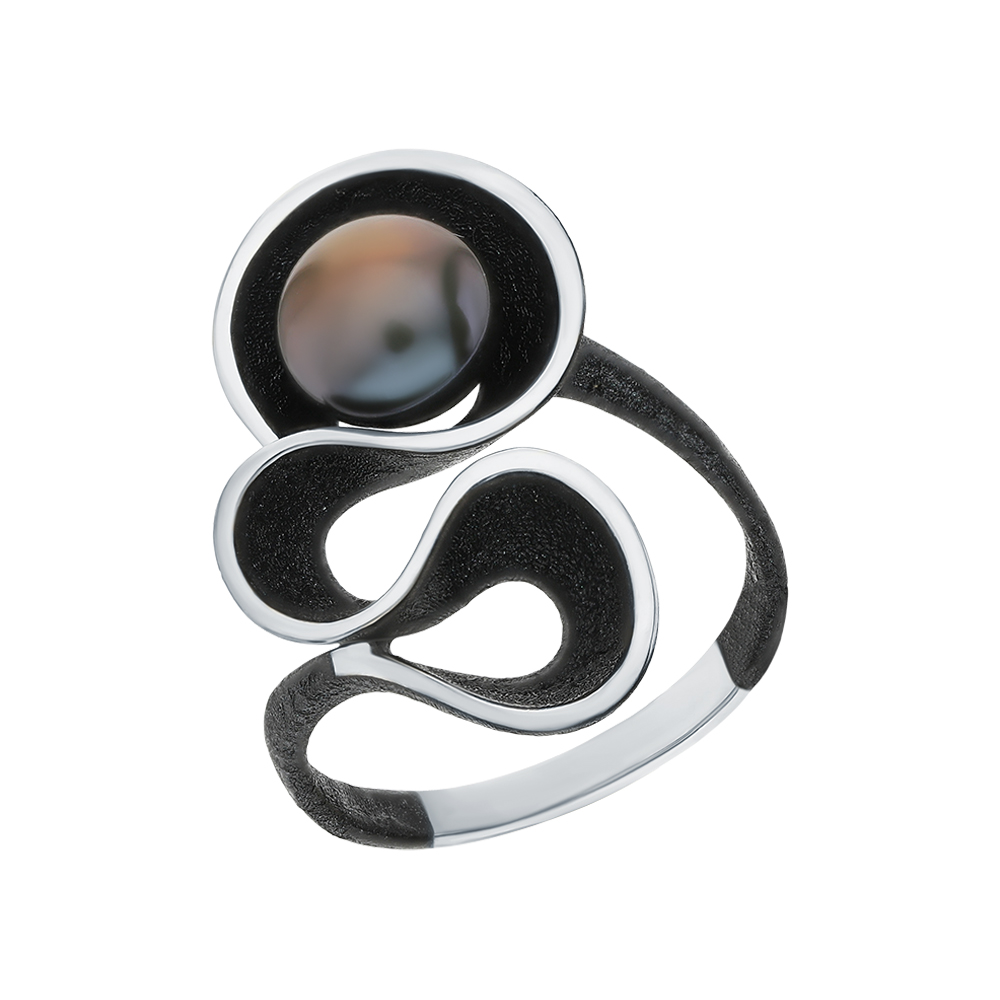 Серебряное кольцо с эмалью и жемчугом в Екатеринбурге