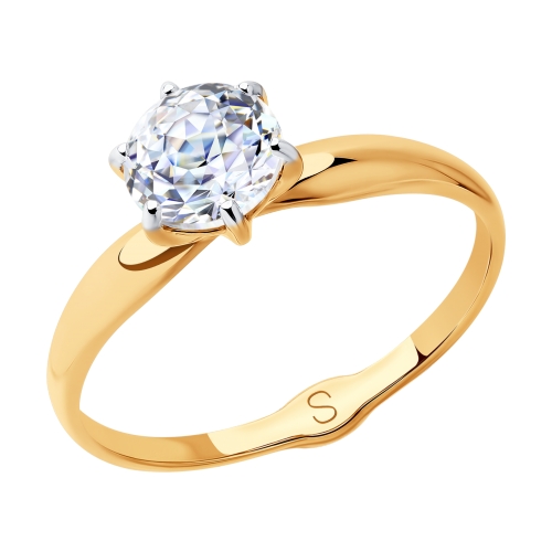 Золотое кольцо с фианитами SOKOLOV 81010424 в Санкт-Петербурге