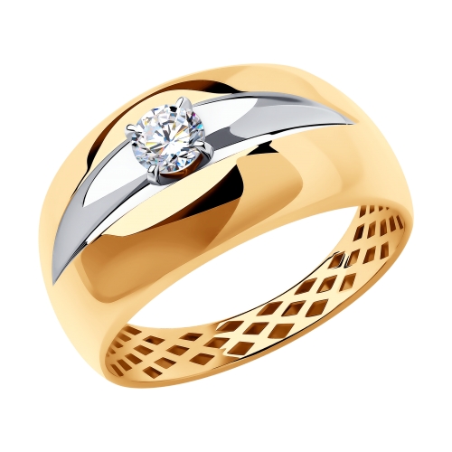 Золотое кольцо с фианитами SOKOLOV 018380 в Новосибирске