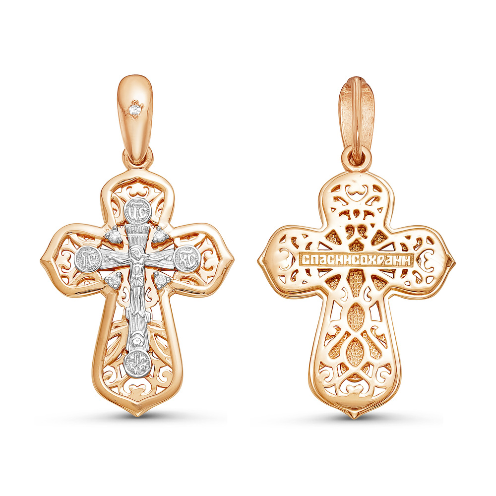 Золотой крест-подвеска с бриллиантами в Краснодаре