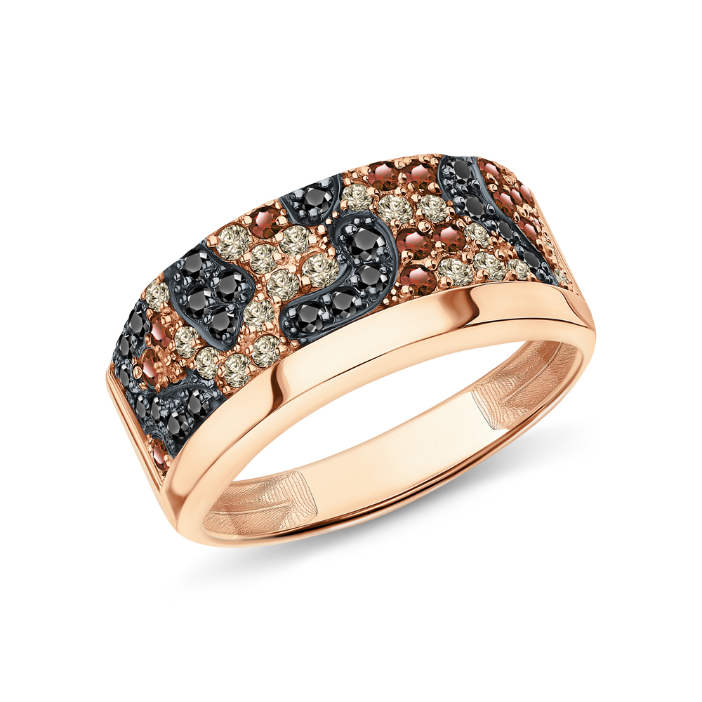 Золотое кольцо с коньячными бриллиантами в Санкт-Петербурге